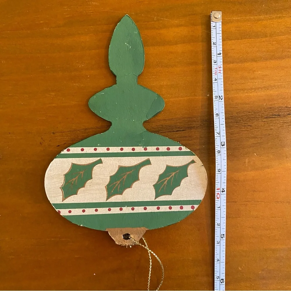 Christmas Ornaments Wooden Spindal Snowflake‎ & Bulb Cabin Rustic Wood Beads